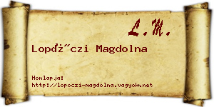 Lopóczi Magdolna névjegykártya